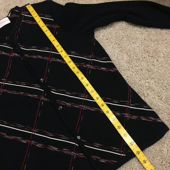 Liz Claiborne Black Diagonal Stripe Button Down Cardigan - Picture 13 of 14